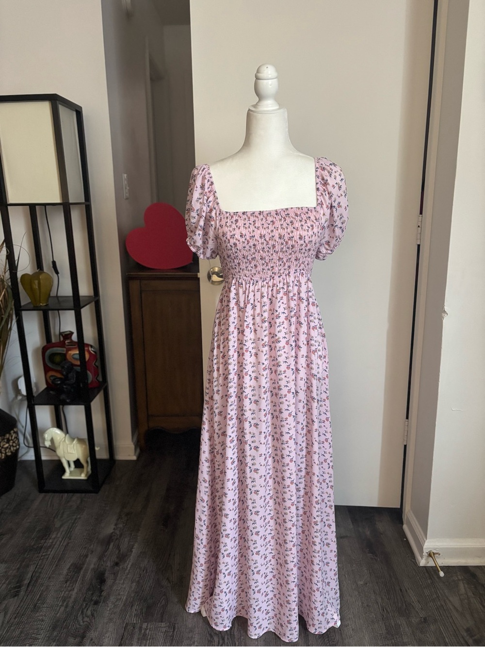 Pie in the Sky Pink Floral Smocked Dress Top